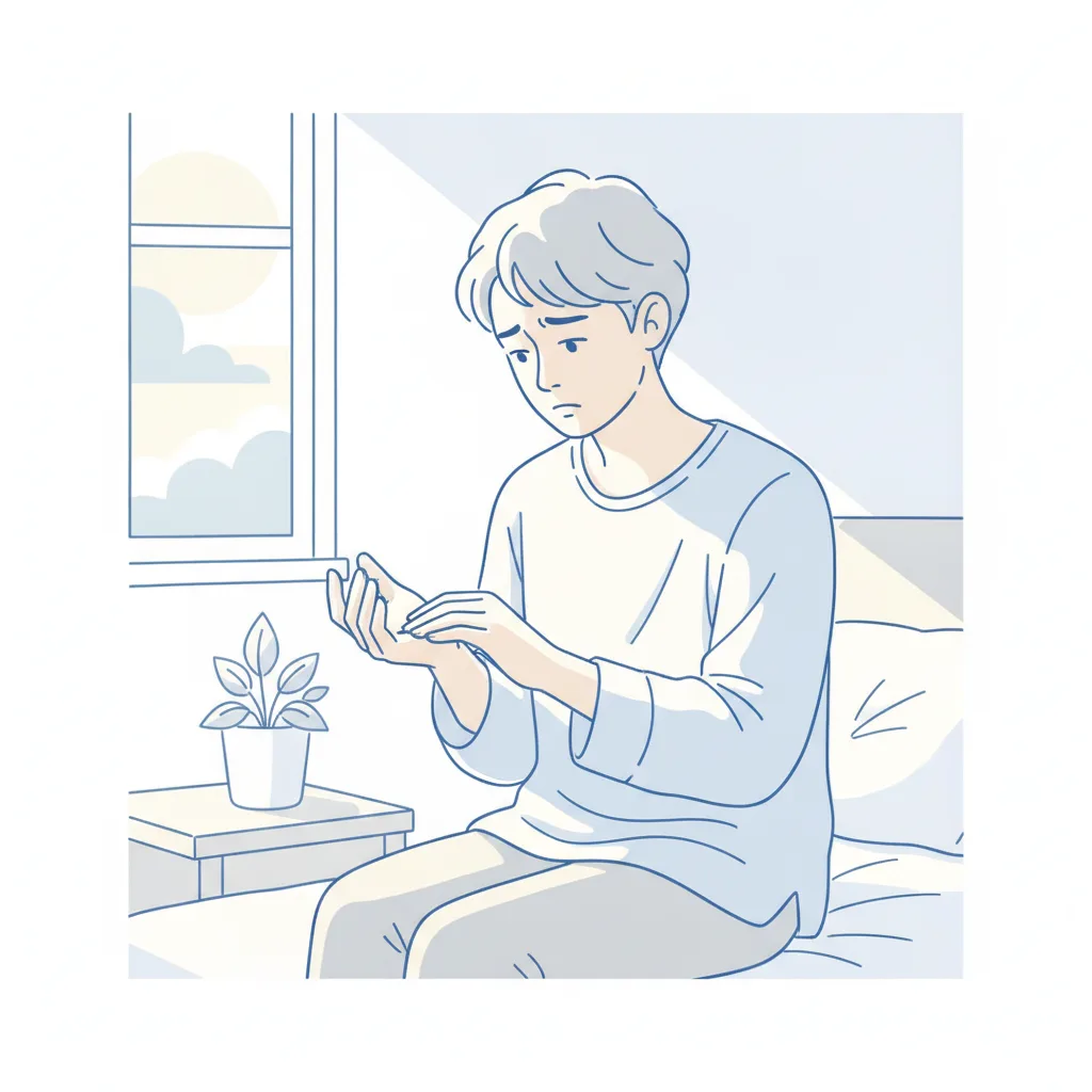 자고 일어나면 손이 저리고 감각 둔함, 신경과 가야 할까 일러스트